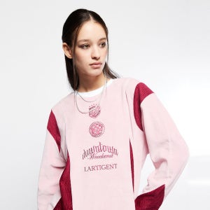 [라티젠] L7 BLOCK VELOUR TOP(PINK)