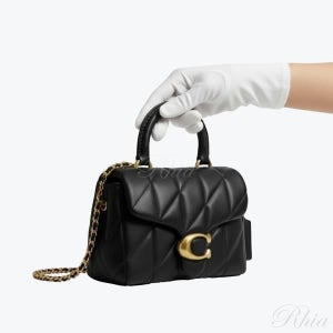 코치 태비 탑 핸들 퀼팅 백 위드 CCC12 B4 BK