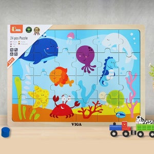 비가 원목퍼즐 24pcs 해양 퍼즐 v50200
