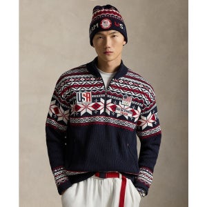 폴로랄프로렌 남성 울 쿼터 집업 스웨터 팀 반집업 Men s Team USA Wool Quarter Zip Sweater 23159330 Navy Combo