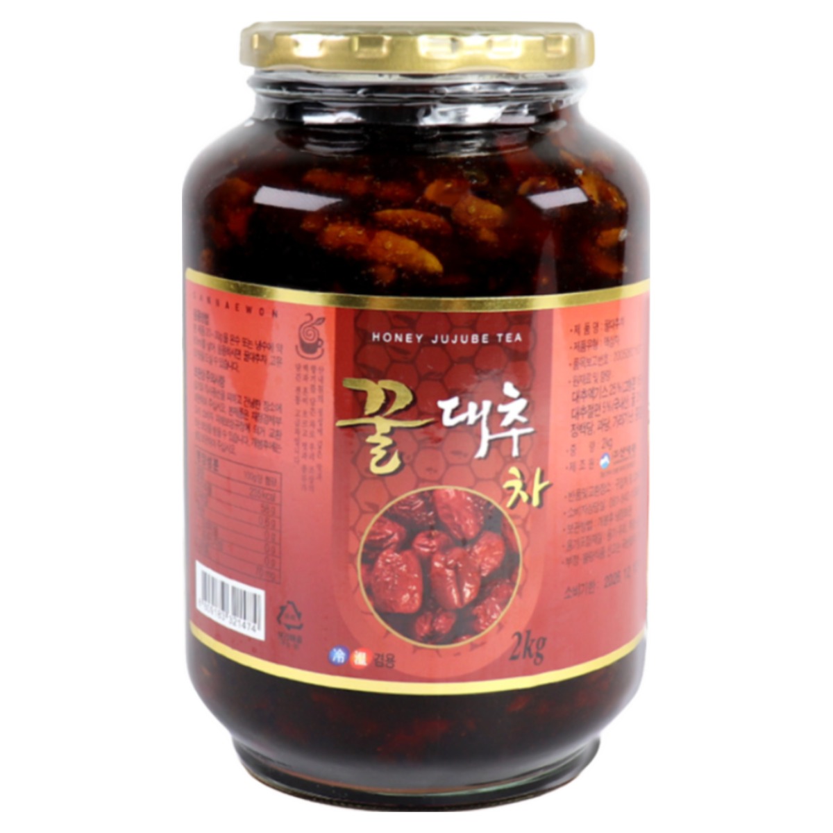 자연톡 대용량 꿀 대추차 국산 액상 차 대추청 카페용 업소용 대추 과일청  1세트  1개입  2kg