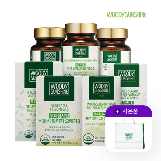 [<b>우디선샤인</b>] 식물성 알티지 rTG 오메가3 DHA 미세조류 비건 60캡슐x2병(총120캡슐)  60정  2개