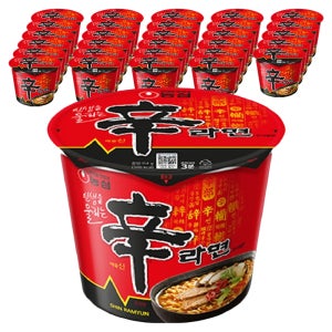 농심 신라면 큰사발면 114g 48개 얼큰한 소고기국물맛 컵라면 큰컵 용기면 매운맛 식사대용 비상식량 간식 간편조리 대용량 박스 쫄깃한면발 풍부한건더기 진한국물
