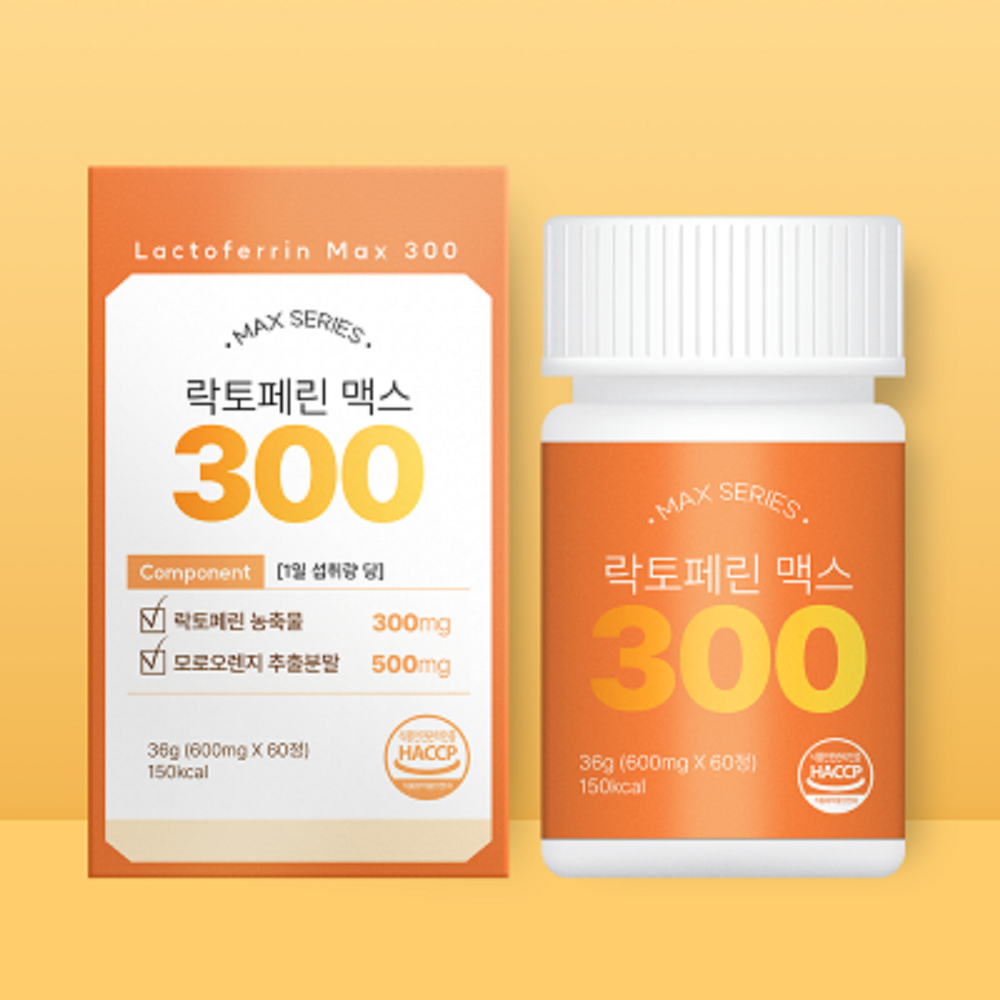 <b>락토페린 맥스</b> 300 600mg x 60정[락토페린 모로오렌지] 다이어트 보조제  60정  1개