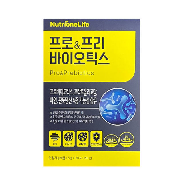 뉴트리원 장건강 <b>포스트바이오틱스</b> 프로 프리 <b>바이오틱스</b> 유산균 30포x4박스(120일분)  150g  4박스