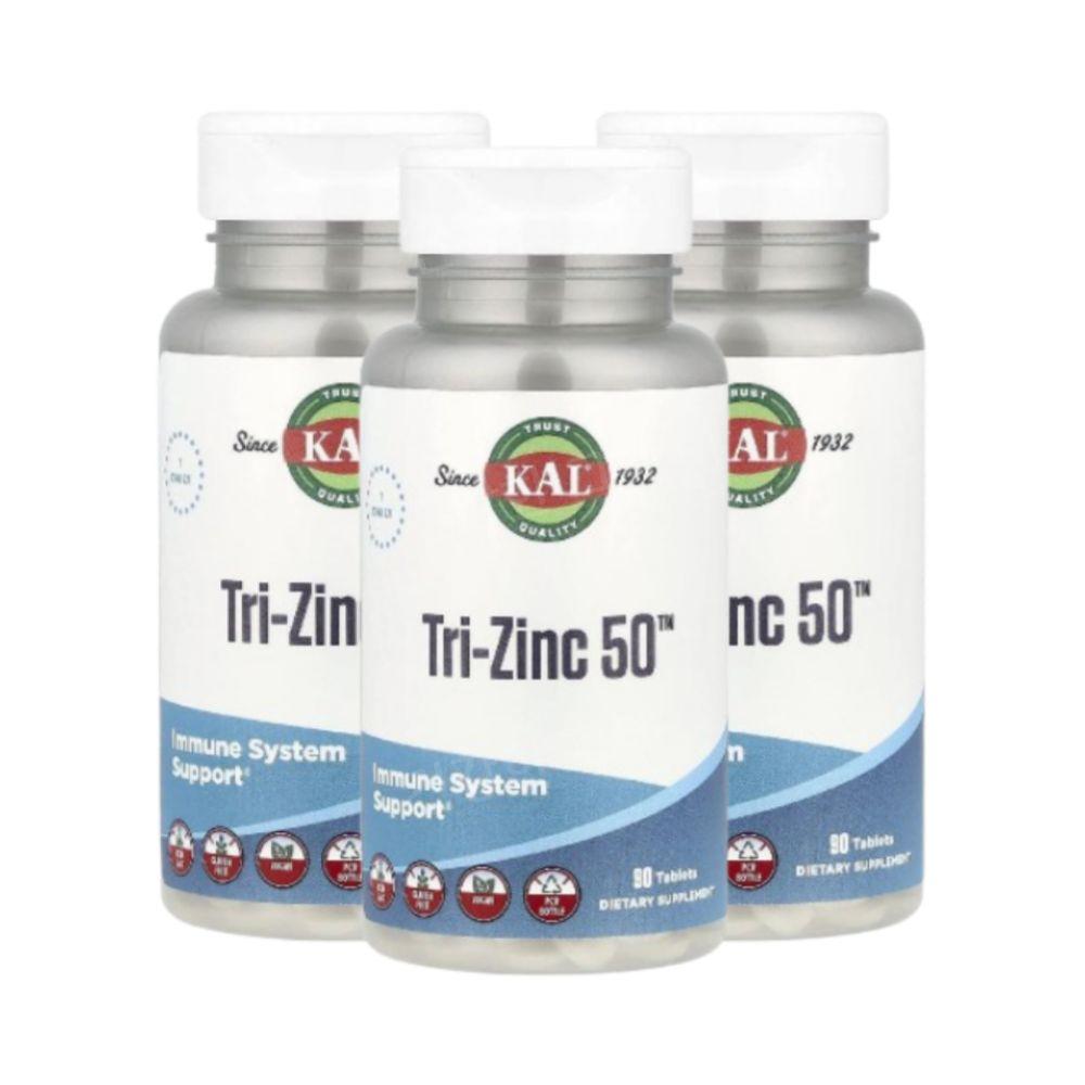 KAL Zinc 아연 킬레이트 <b>50mg</b> 90정 3개 징크 <b>망간</b> 망가니즈