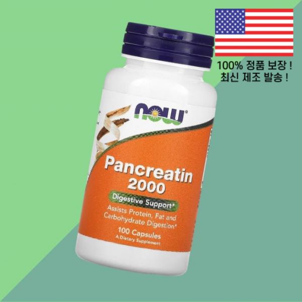 나우푸드 <b>판크레아틴</b> 2000 200mg 100캡슐, 1개