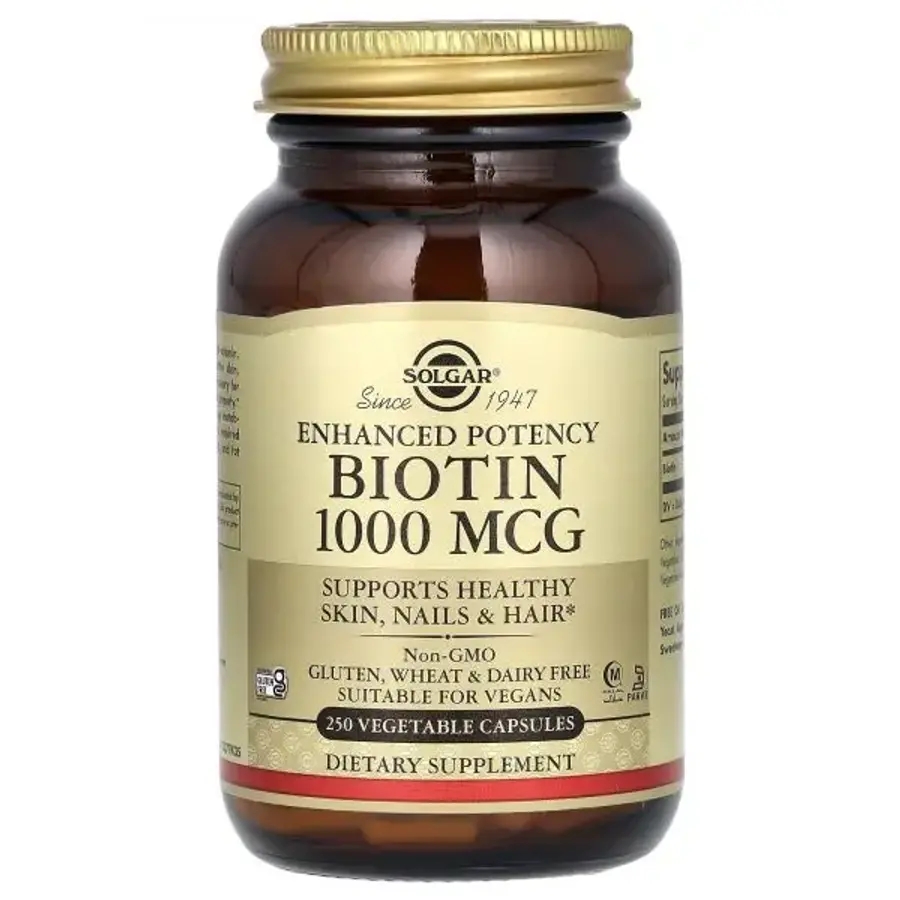 Solgar, 비오틴, 1,000mcg, 베지 캡슐 250정