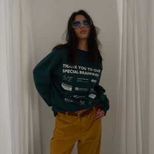 [아우어솔티] Vintage Hare Sweat Shirt / Deep Green