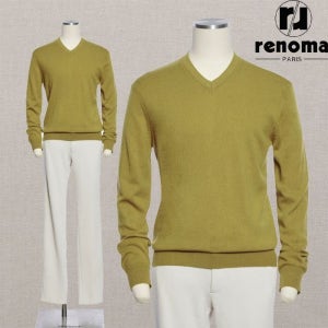 [롯데백화점] 레노마 FW 가볍고 따뜻한 최고급 울 캐시미어 브이넥 머스타드 니트 RQMGKT15AJD LE1220697463