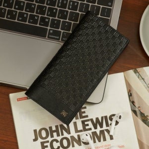 [닥스 액세서리 남성] [스테디셀러]블랙 DD로고 소가죽 중지갑 WBWA5E727BK