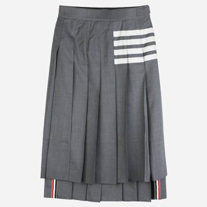 [톰브라운]5F FGC400V 06146 035 사선 플레인 울 플리츠 스커트 그레이