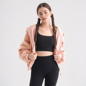 추리닝 컴피 요가복긴팔상의 기모 후드집업 핑크 여자