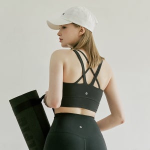 여성필라테스복 플렉스에어 스텔라 필라테스복장 브라탑 와일드차콜 운동브라탑