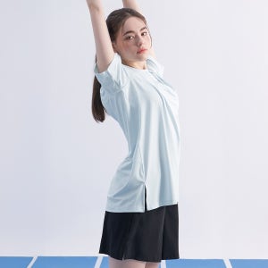 땀복 컴포트 오버핏 반팔티셔츠 여성트레이닝복 베이비블루 반소매반팔티셔츠