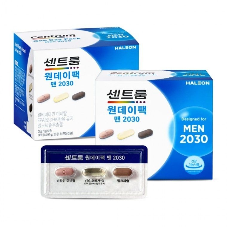 센트룸 원데이팩 맨 <b>2030</b> 30개입 2개 <b>남성영양제</b> 비타민 멀티비타민