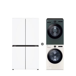 LG 디오스 오브제컬렉션 매직스페이스 냉장고 + LG 트롬 세탁기건조기 세트 (T875MHH111 + FX24ENE-GNG)