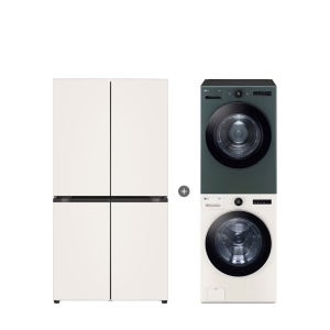 LG 디오스 오브제컬렉션 매직스페이스 냉장고 + LG 트롬 세탁기건조기 세트 (T875MEE111 + FX24ENE-GNG)