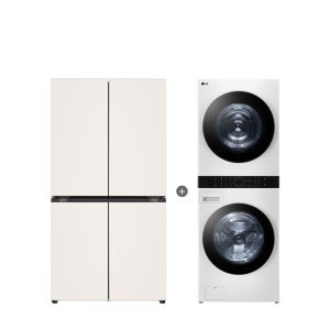 LG 디오스 오브제컬렉션 매직스페이스 냉장고 + LG 트롬 워시타워 (T875MEE111 + W21WAM)