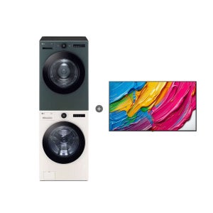 LG 트롬 오브제컬렉션 세탁기건조기 세트 + LG QNED AI TV (FX24ENE-GNG + 86QNED75AEA)