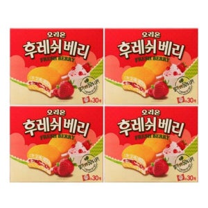오리온제과 오리온 후레쉬베리 딸기 840g (28gx30입) 4개 (42231816)