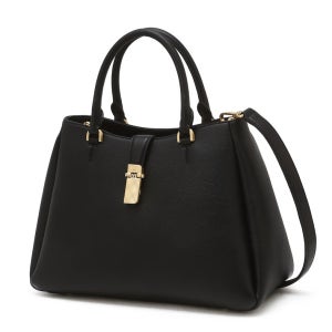 닥스 [CLA] 블랙 소가죽 체크 장식 포인트 토트백 M DCBA5F164J 428519