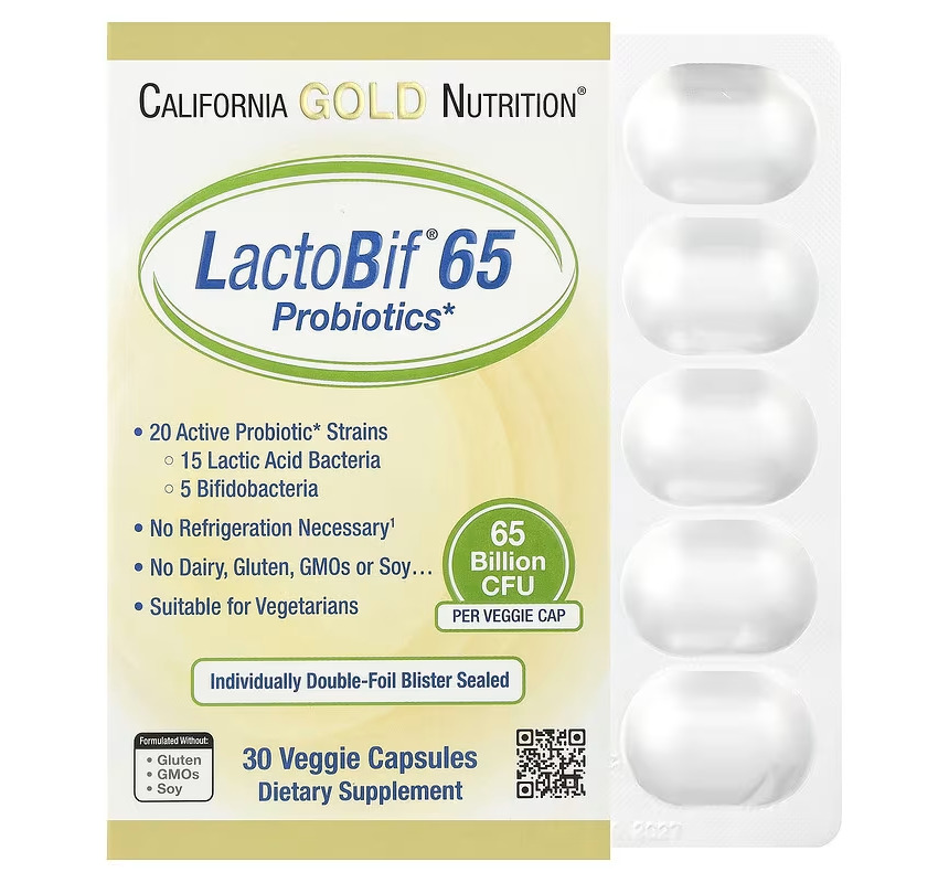 캘리포니아골드뉴트리션 락토비프 650억 프로바이오틱스 30캡슐, 6개