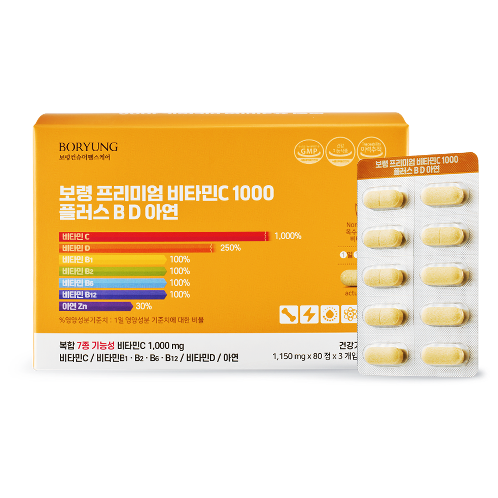 보령 프리미엄 비타민C 1000 플러스 B D 아연 240정, 1개