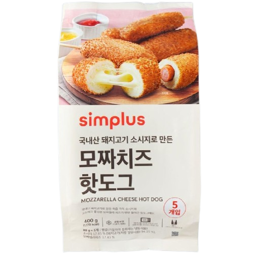 우양 심플러스 모짜치즈 핫도그
