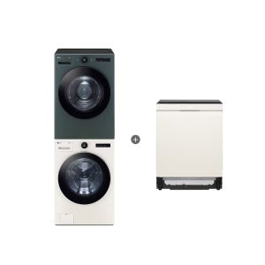 LG 트롬 오브제컬렉션 세탁기건조기 세트 + LG 디오스 식기세척기 (FX24ENE-GNG + DUE6BGL1E)
