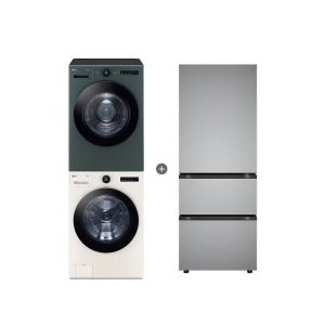 LG 트롬 오브제컬렉션 세탁기건조기 세트 + LG 디오스 김치톡톡 (FX24ENE-GNG + Z330MPSF11)