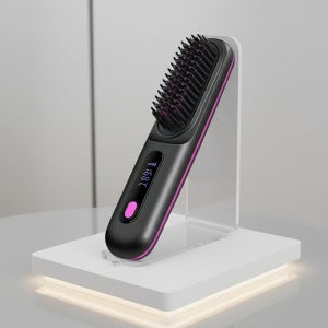 무선 고데기 빗 브러쉬 충전식 히팅 앞머리 여행용 매직기