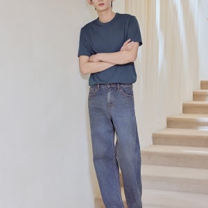 남성) 세미 와이드 데님