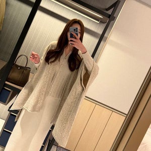 내일도착 가디건 [모델강추] high quality 벨르 캐시미어 니트 숄 (판쵸 가디건)