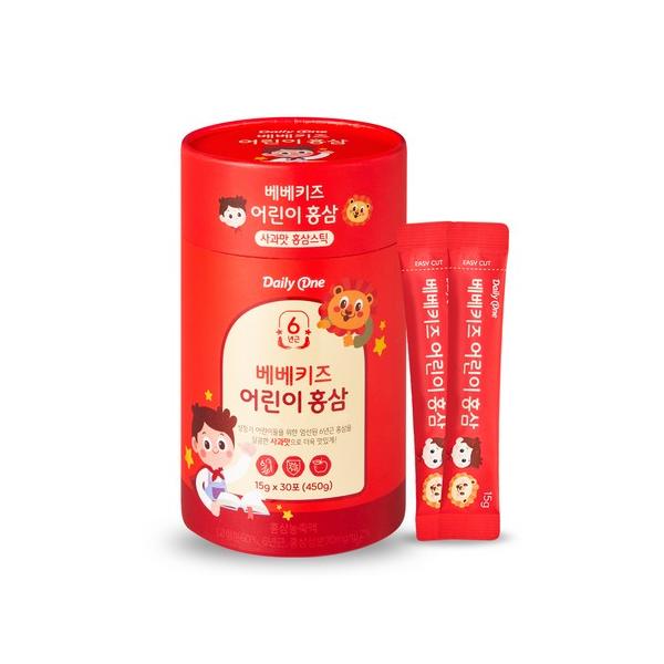 데일리원 데일리원 베베키즈 어린이 <b>홍삼</b> 30p 450g   1개