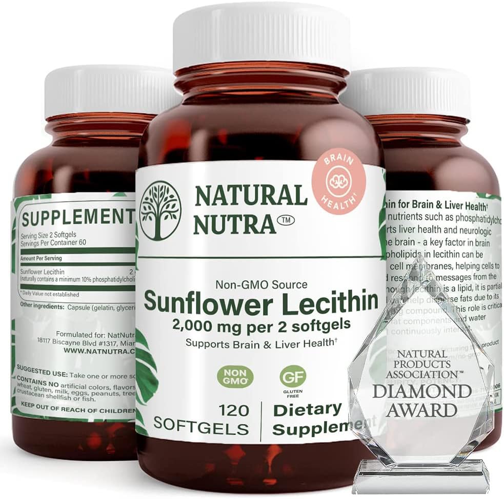 레시틴Natural Nutra <b>Sunflower Lecithin</b> 2000 mg 120정