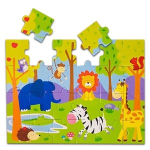 야생 동물 24피스 원목 퍼즐 놀이 아기 장난감 VG