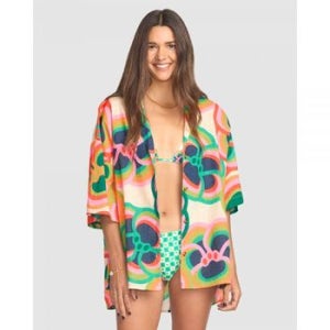 Billabong 빌라봉 여성용 마미 와타 반소매 셔츠 - 멀티 7215621