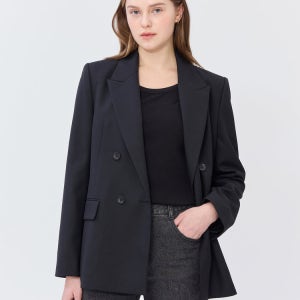 [아떼 바네사브루노] [스테디셀러] 블랙 단색 울혼방 자켓 WVJA5B701BK