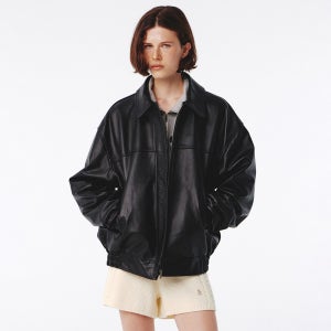 [기준] Leather Jumper Black