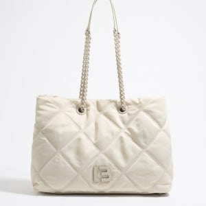 [빔바이롤라][BIMBA Y LOLA][24SS] 빔바이롤라 LB 스톤 패디드 나일론 쇼퍼백 (L) B245AIB210IVF(K1712542928723047IV01)