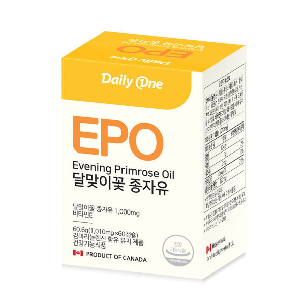 <b>데일리원 달맞이꽃종자유</b> 1통(60캡슐) 감마리놀레산 비타민E