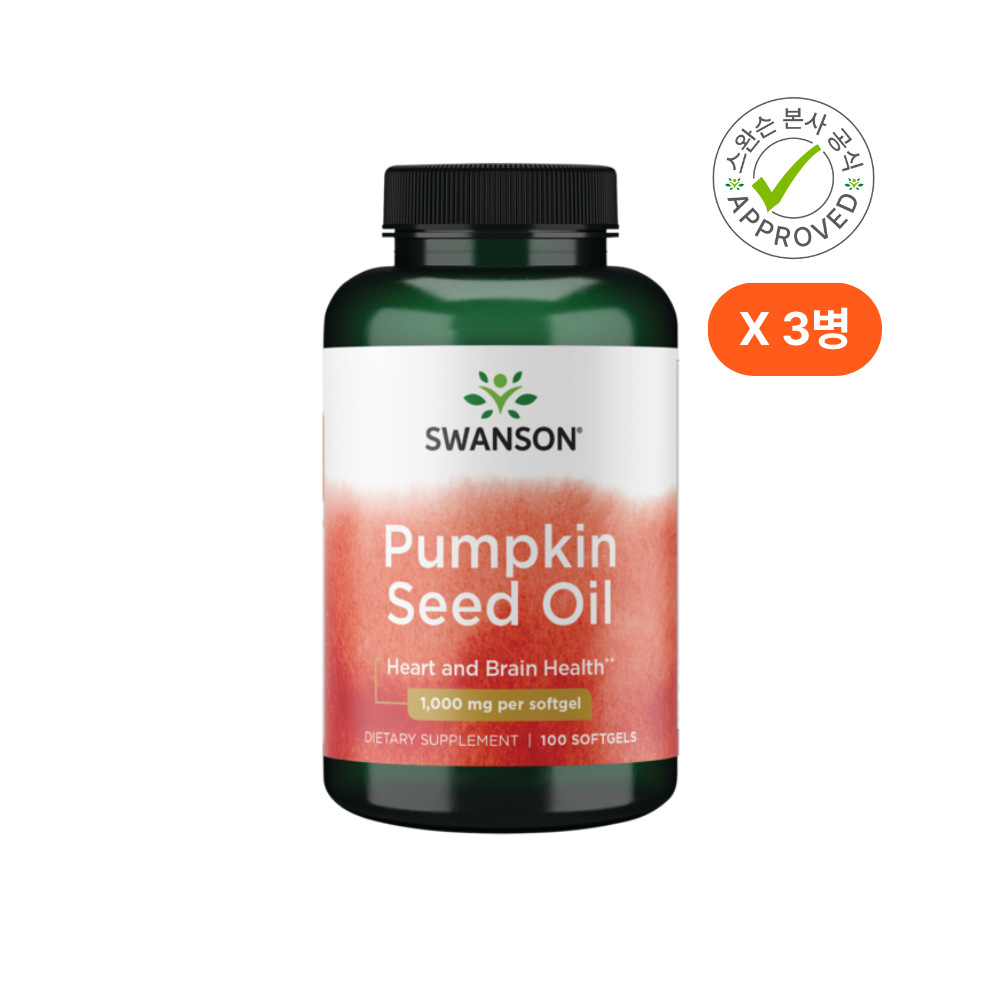 스완슨 스완슨 <b>펌킨 씨드 오일 1000mg</b> 100 소프트겔 3개