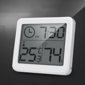 [애니클리어] [🚀당일출고🚀] 캠핑용 신생아용 실내 온도 습도 체크 시계형 LCD 온습도계