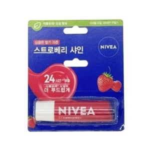 니베아 립케어 스트로베리 샤인 4.8g 입술 촉촉 모이스쳐 수분 보습력 입술관리 립케어스틱