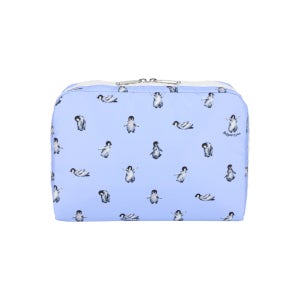 레스포색 쁘띠 펭귄 화이트 엑스라지 렉탱귤러 코스메틱 파우치 7121.HD98