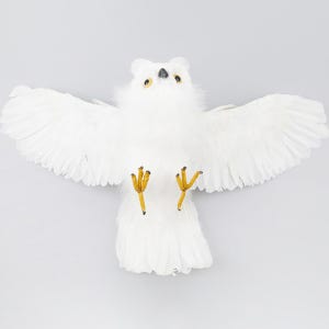 흰올빼미 날개핀 부엉이 모형 60cm 가짜 인조 모조 새 조류 피규어 동물모형 실제깃털