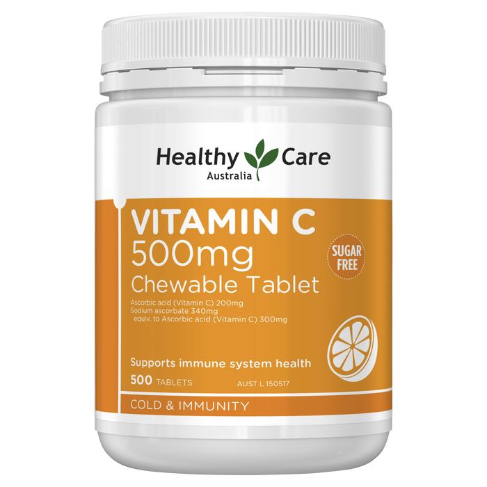 Healthy Care Vitamin C 500mg Chewable 500 Tablets  1개  500정