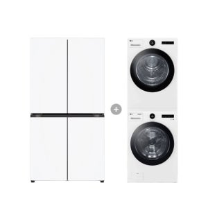 LG 디오스 오브제컬렉션 매직스페이스 냉장고 + LG 트롬 세탁기건조기 세트 (T875MHH111 + FX23WA-20WQ)