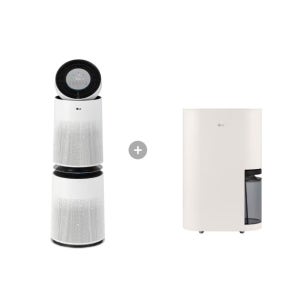 LG 퓨리케어 AI 360 공기청정기 + LG 휘센 오브제컬렉션 제습기 (AS285DWWC + DQ214MEGA)